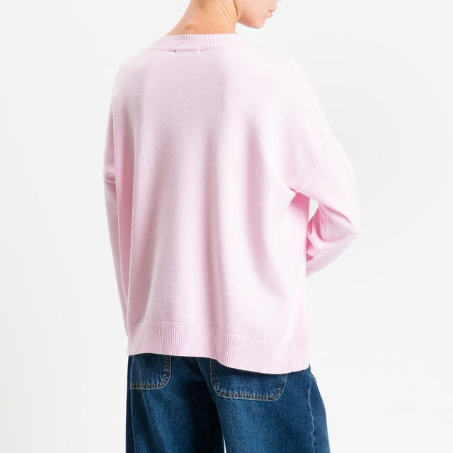 Zeroassoluto-Maglia girocollo scatola - rosa