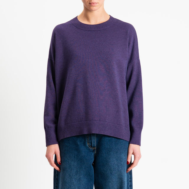 Zeroassoluto-Maglia girocollo scatola - uva