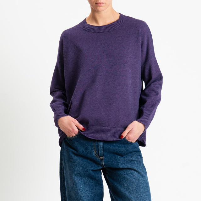 Zeroassoluto-Maglia girocollo scatola - uva