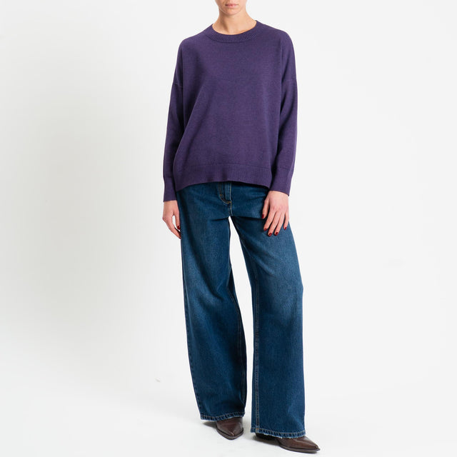 Zeroassoluto-Maglia girocollo scatola - uva