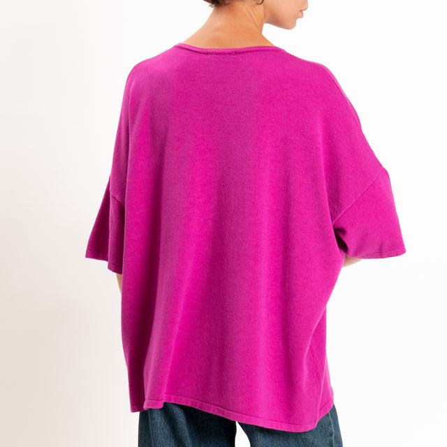Zeroassoluto-Maglia over scollo a v - amarena