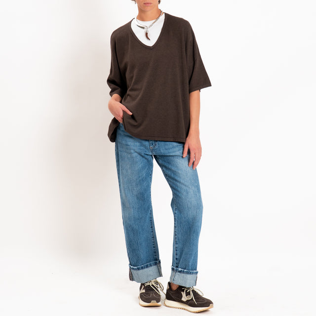 Zeroassoluto-Maglia over scollo a v - choco