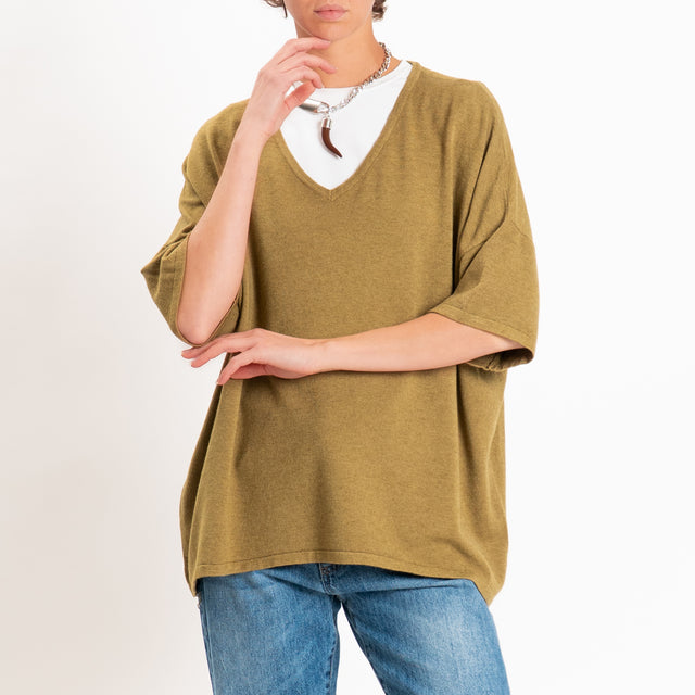 Zeroassoluto-Maglia over scollo a v - olio