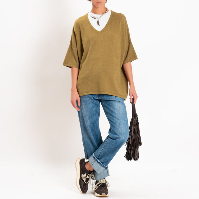 Zeroassoluto-Maglia over scollo a v - olio