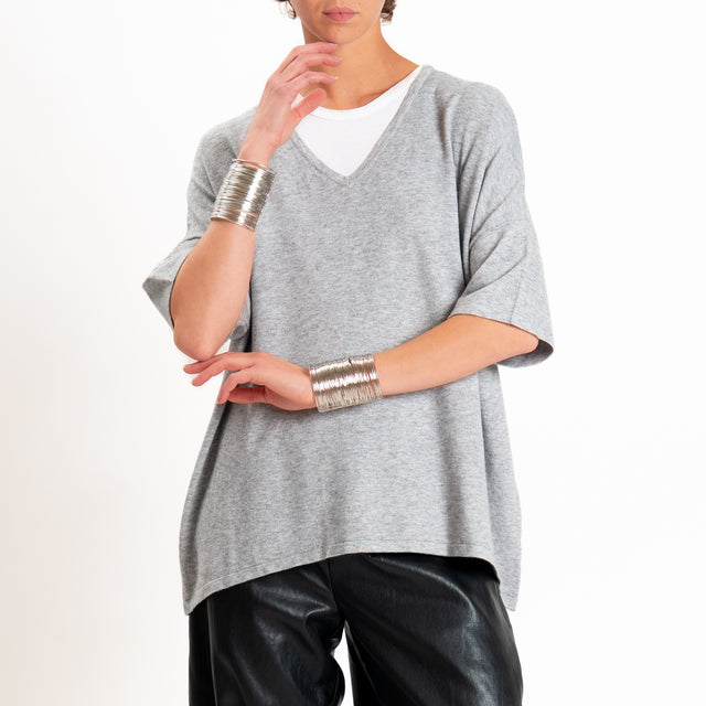 Zeroassoluto-Maglia over scollo a v - perla