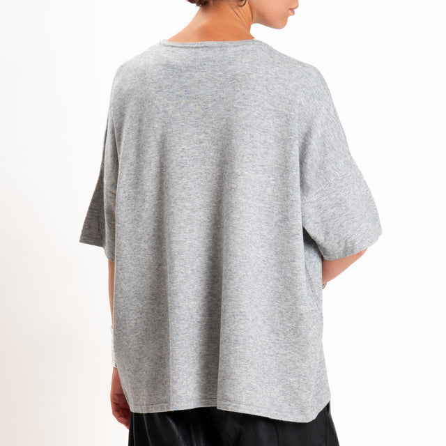 Zeroassoluto-Maglia over scollo a v - perla
