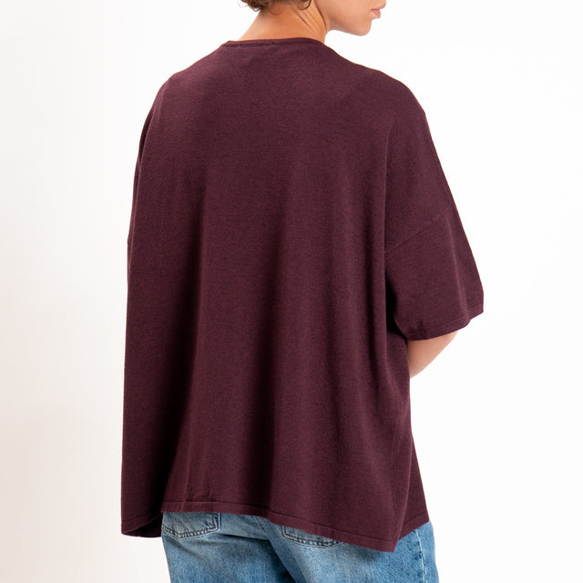 Zeroassoluto-Maglia over scollo a v - prugna