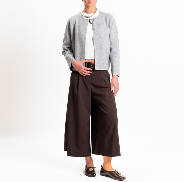 Zeroassoluto-Cardigan doppio filo tre bottoni - perla