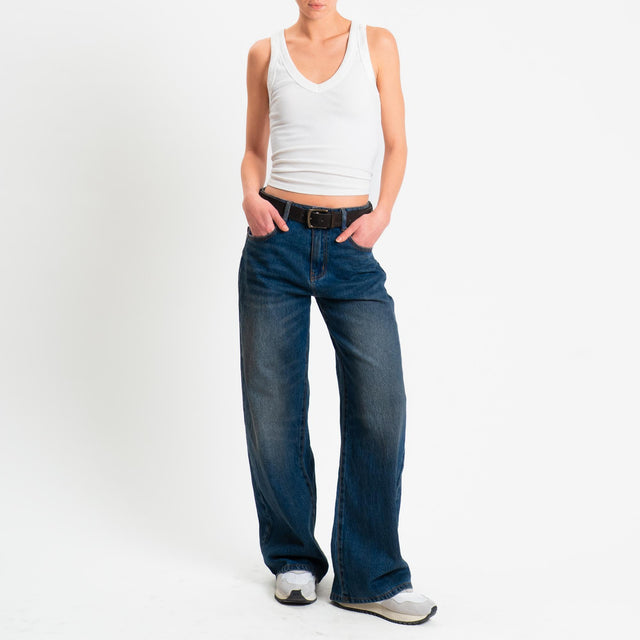 Zeroassoluto-Jeans TOKYO wide leg bielastico tessuto denim - denim