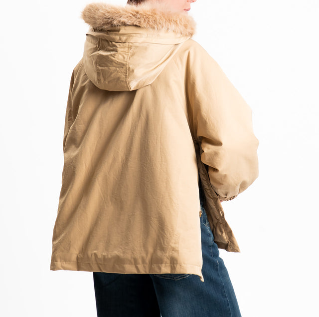 Zeroassoluto-Parka con ecopelliccia - beige