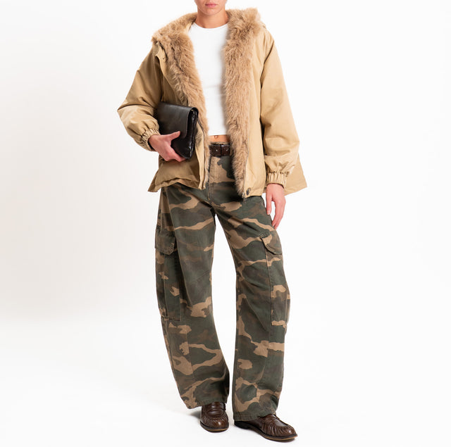 Zeroassoluto-Parka con ecopelliccia - beige