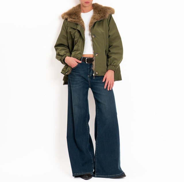 Zeroassoluto-Parka con ecopelliccia - militare