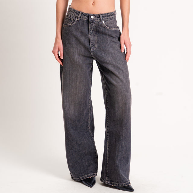 Zeroassoluto-Jeans XENA straight fit maxi tasche - denim nero
