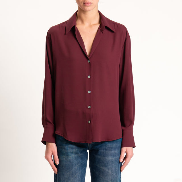 Zeroassoluto-Camicia CLAY MANO SETA - borgogna