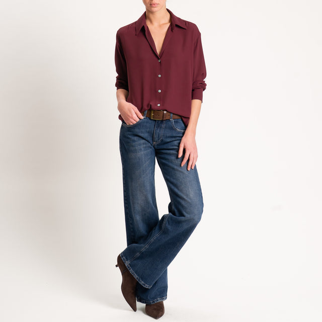 Zeroassoluto-Camicia CLAY MANO SETA - borgogna