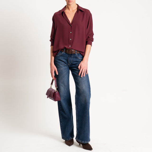Zeroassoluto-Camicia CLAY MANO SETA - borgogna