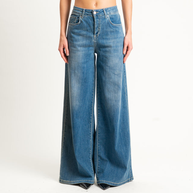 zeroassoluto-jeans KAM2 palazzo lavaggio medio elasticizzato - denim