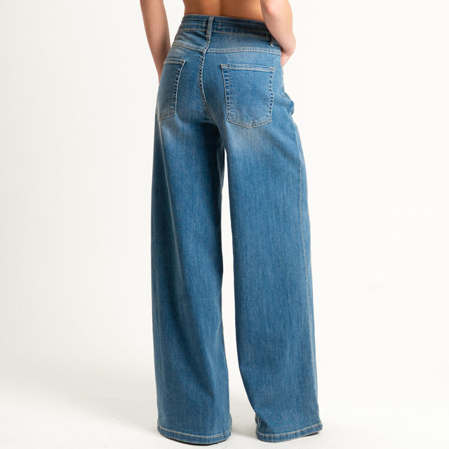 zeroassoluto-jeans KAM2 palazzo lavaggio medio elasticizzato - denim