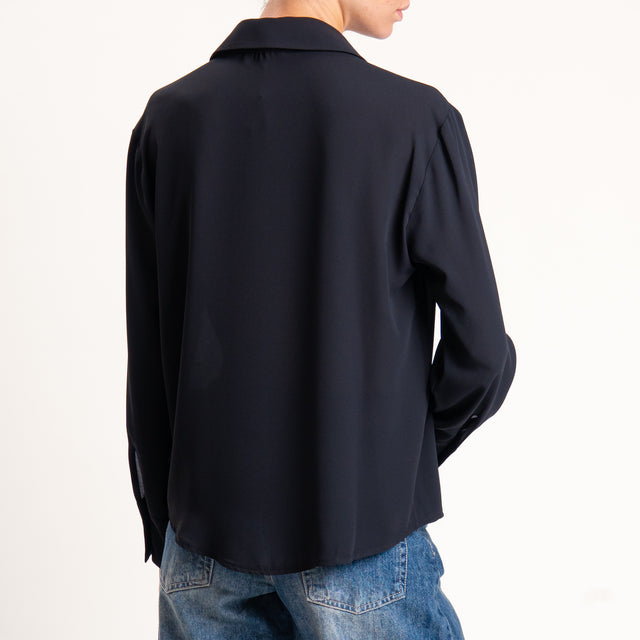 Zeroassoluto-Camicia CLAY MANO SETA - nero