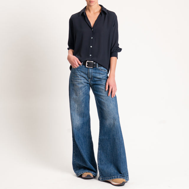 Zeroassoluto-Camicia CLAY MANO SETA - nero