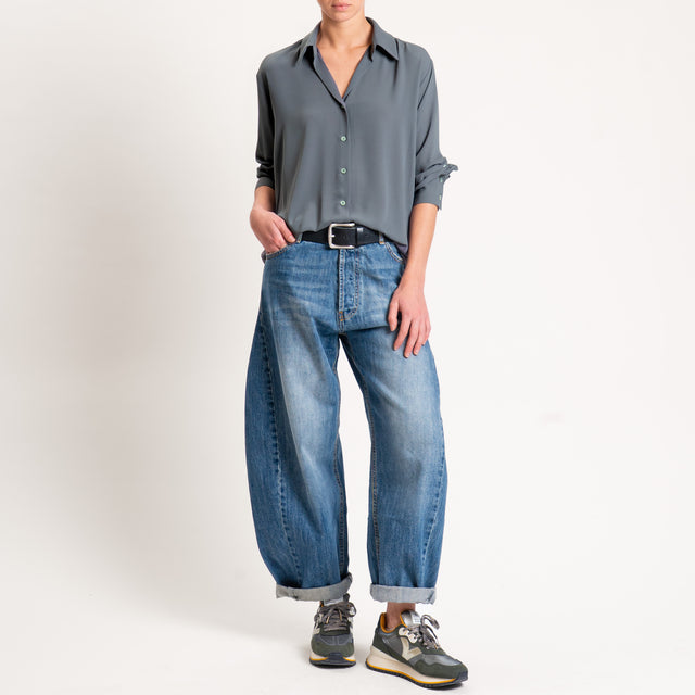 Zeroassoluto-Camicia CLAY MANO SETA - piombo