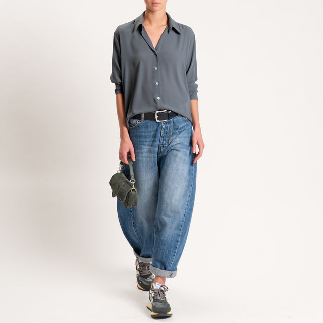 Zeroassoluto-Camicia CLAY MANO SETA - piombo