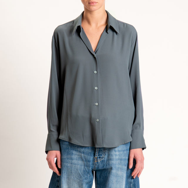 Zeroassoluto-Camicia CLAY MANO SETA - piombo