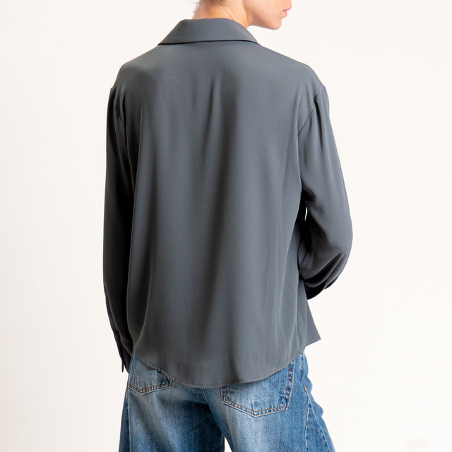 Zeroassoluto-Camicia CLAY MANO SETA - piombo