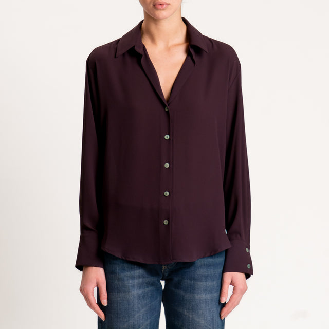 Zeroassoluto-Camicia CLAY MANO SETA - plum