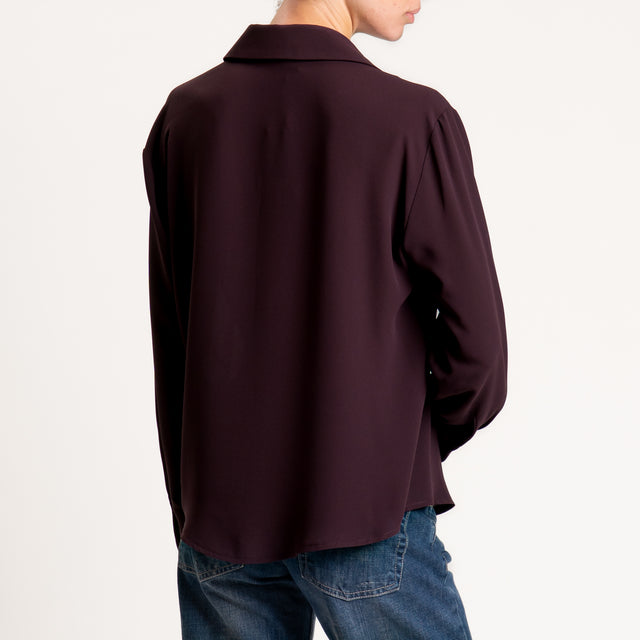 Zeroassoluto-Camicia CLAY MANO SETA - plum