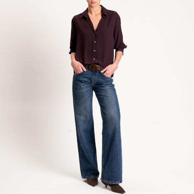 Zeroassoluto-Camicia CLAY MANO SETA - plum