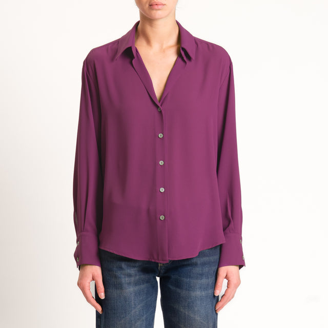 Zeroassoluto-Camicia CLAY MANO SETA - porpora