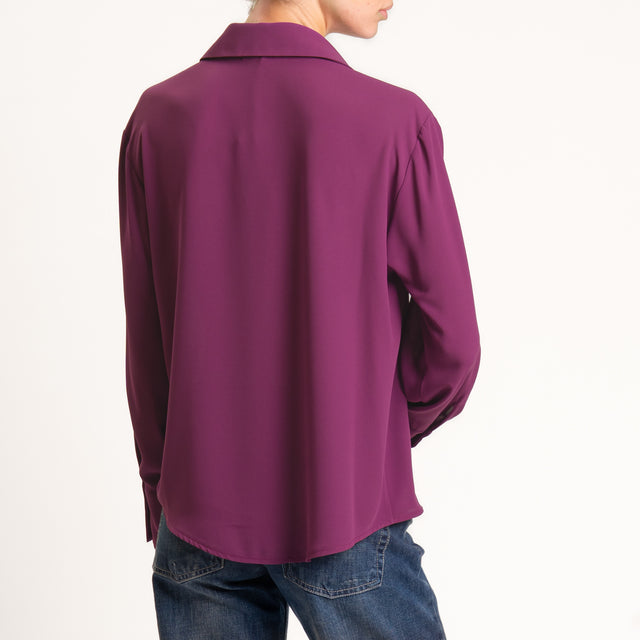 Zeroassoluto-Camicia CLAY MANO SETA - porpora