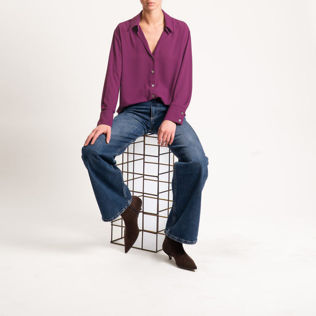 Zeroassoluto-Camicia CLAY MANO SETA - porpora