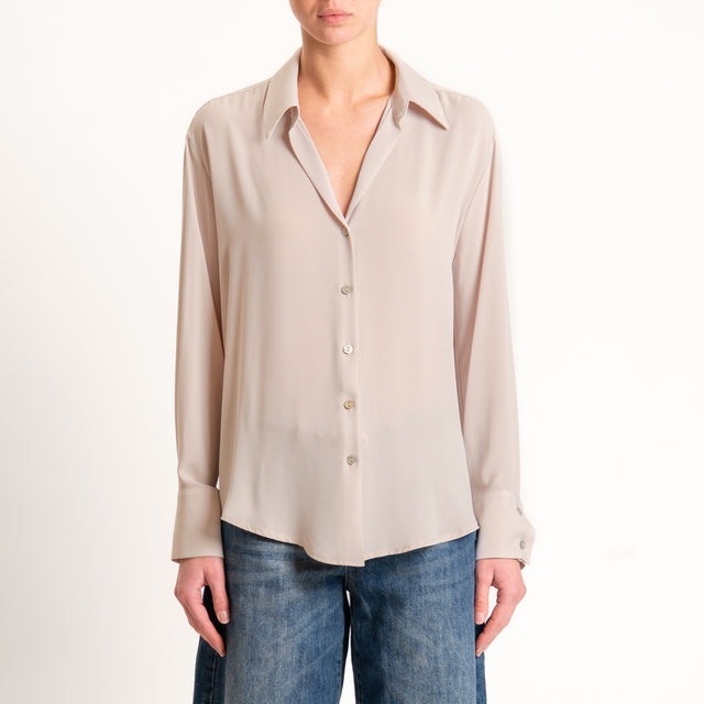 Zeroassoluto-Camicia CLAY MANO SETA - sand