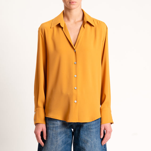 Zeroassoluto-Camicia CLAY MANO SETA - ocra