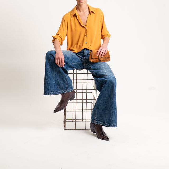 Zeroassoluto-Camicia CLAY MANO SETA - ocra