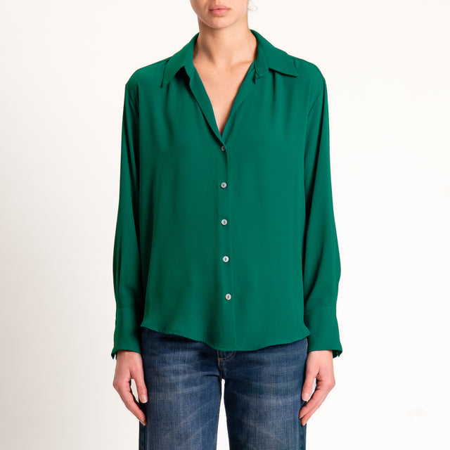Zeroassoluto-Camicia CLAY MANO SETA - smeraldo
