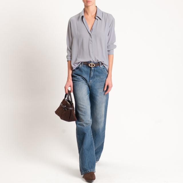 Zeroassoluto-Camicia CLAY MANO SETA - perla