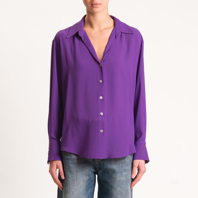 Zeroassoluto-Camicia CLAY MANO SETA - viola
