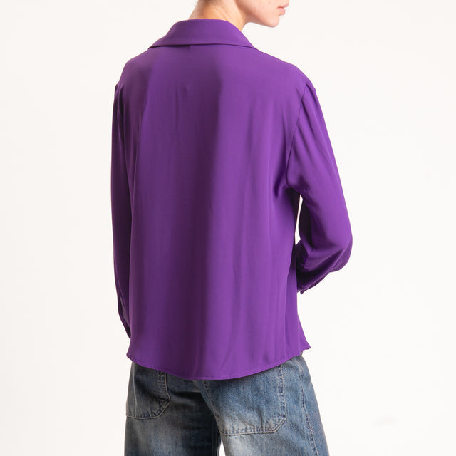 Zeroassoluto-Camicia CLAY MANO SETA - viola