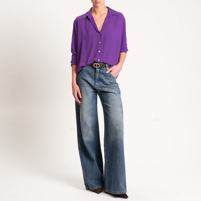 Zeroassoluto-Camicia CLAY MANO SETA - viola
