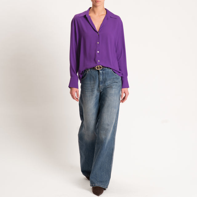 Zeroassoluto-Camicia CLAY MANO SETA - viola