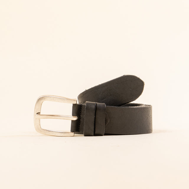 zeroassoluto-cintura in pelle con fibbia - Nero