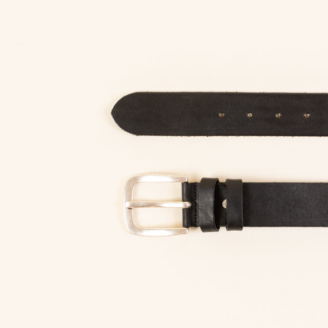 zeroassoluto-cintura in pelle con fibbia - Nero