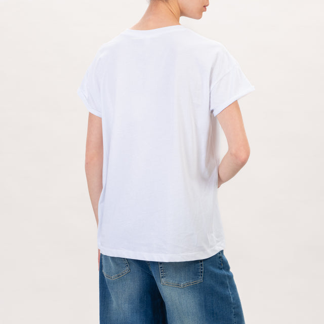 Tensione in-T-shirt MINNIE FASHION TWINS - bianco/azzurro