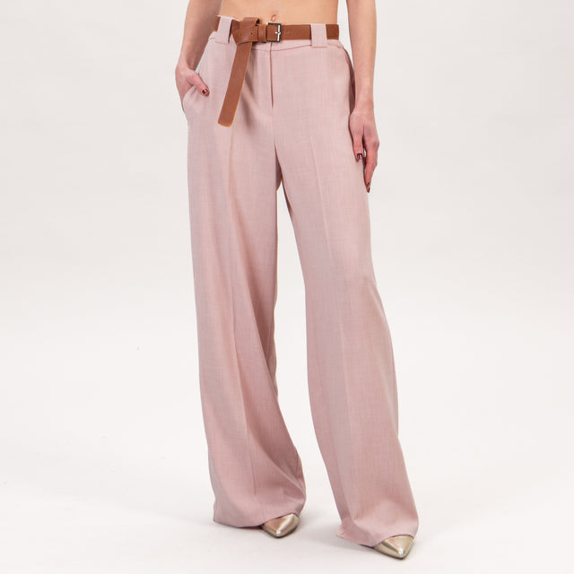 Tensione in-Pantalone elastico dietro con cintura - pink