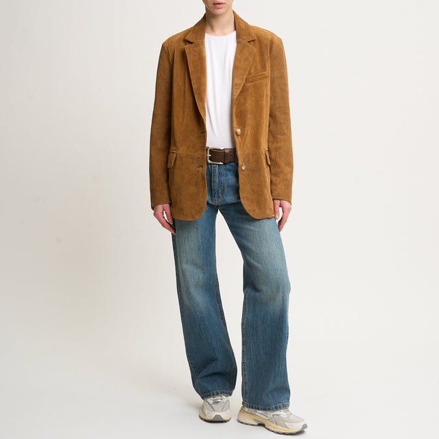 Chaqueta de ante y piel auténtica Tension in-Jacket - camel