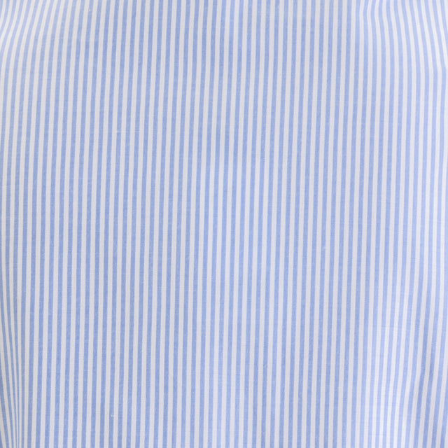 Zeroassoluto-Camicia oversize in cotone - righe bianco/cielo