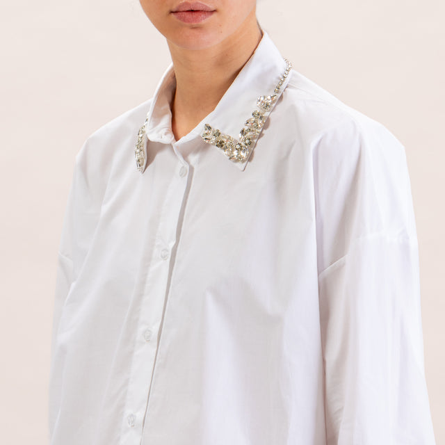 Zeroassoluto-Camicia collo dettaglio gioiello - bianco